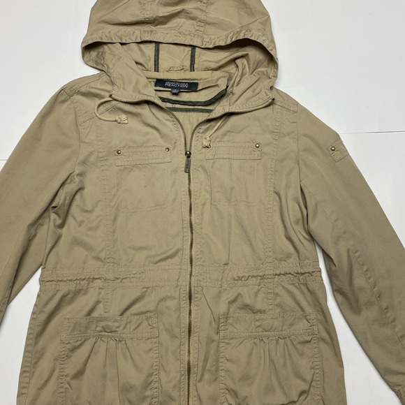 Jackets & Blazers - Kenneth Cole reaction womens khaki hooded rain jacket